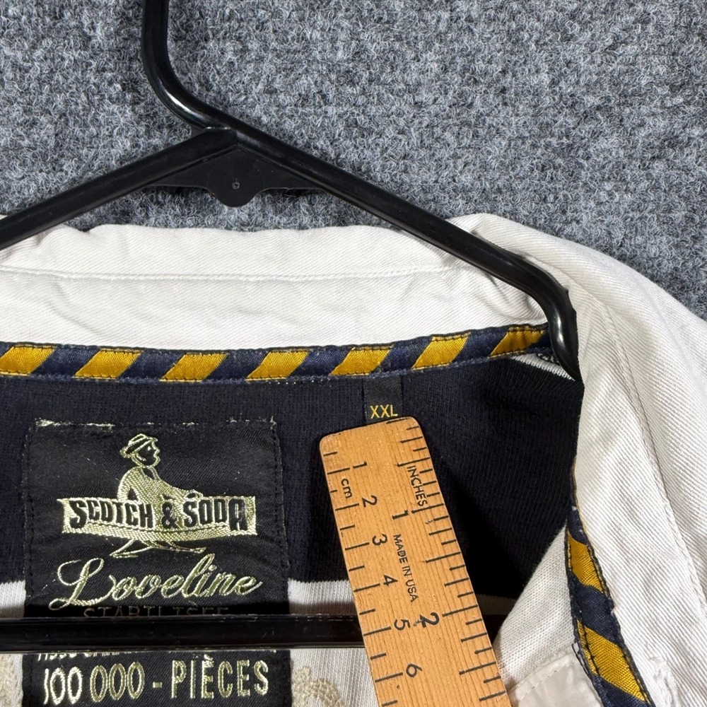 Scotch & Soda Loveline Rugby Shirt Mens XXL Black White Striped - Picture 4 of 12